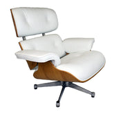 Ikonisches Design Charles Eames Lounge Chair & Ottoman – Eschenholz Weiß